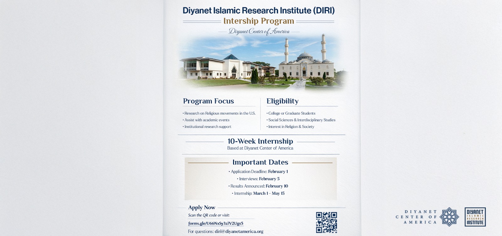 DIRI Internship Program - Desktop Flyer