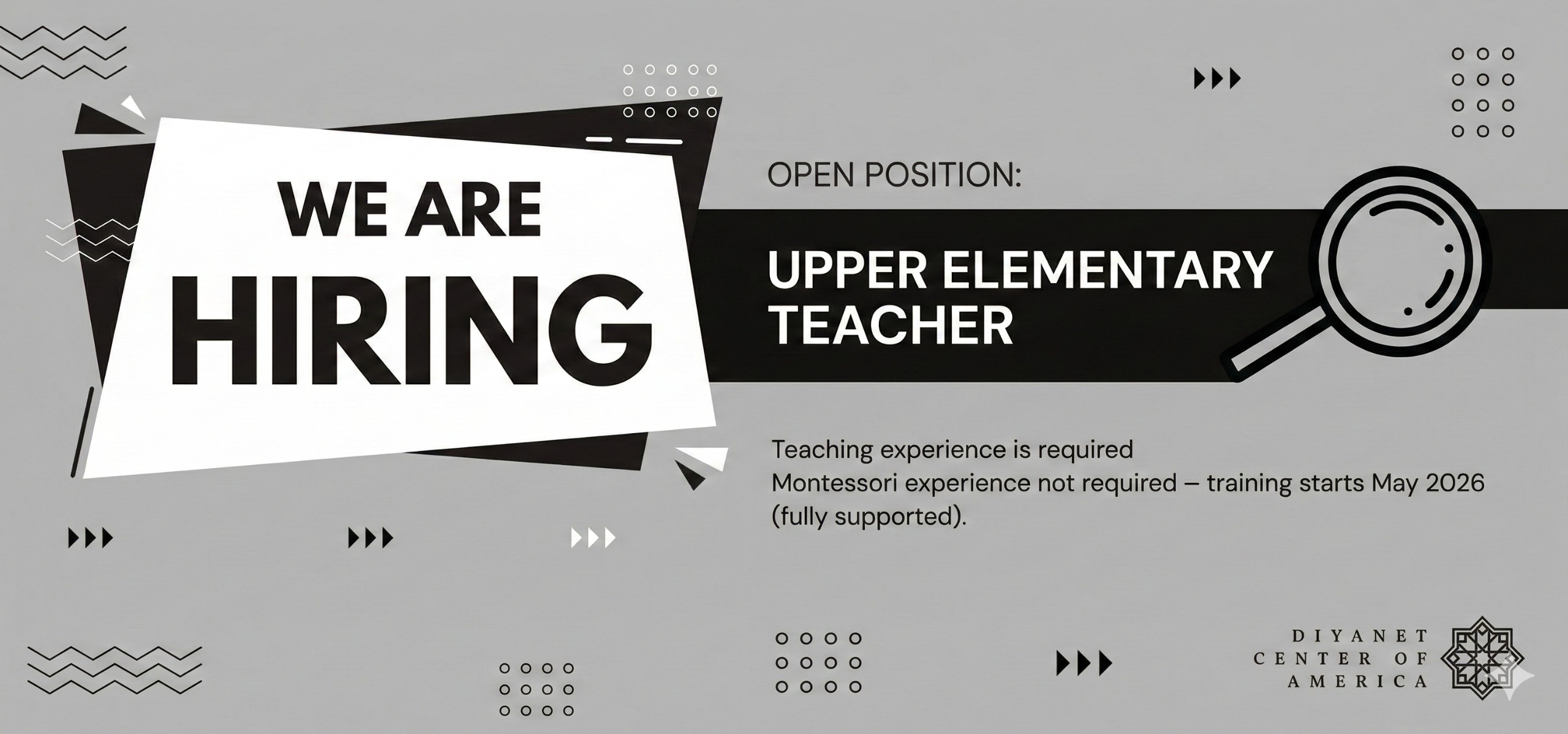 Hiring Upper Elementary Teacher