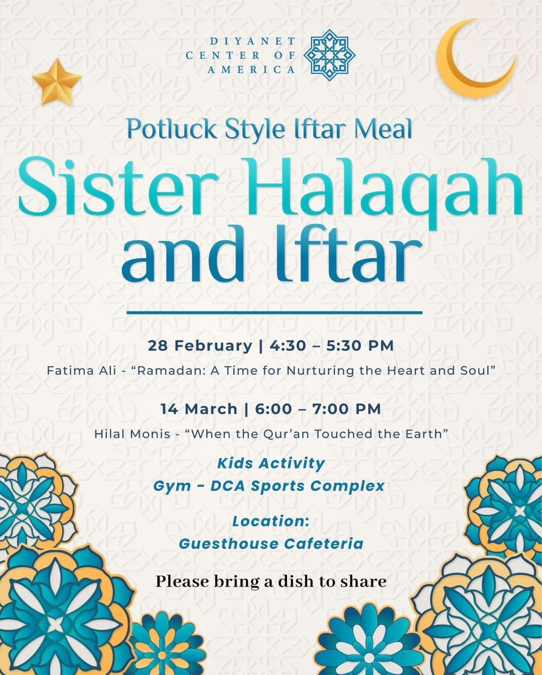 Sisters Halaqah & Iftar Flyer