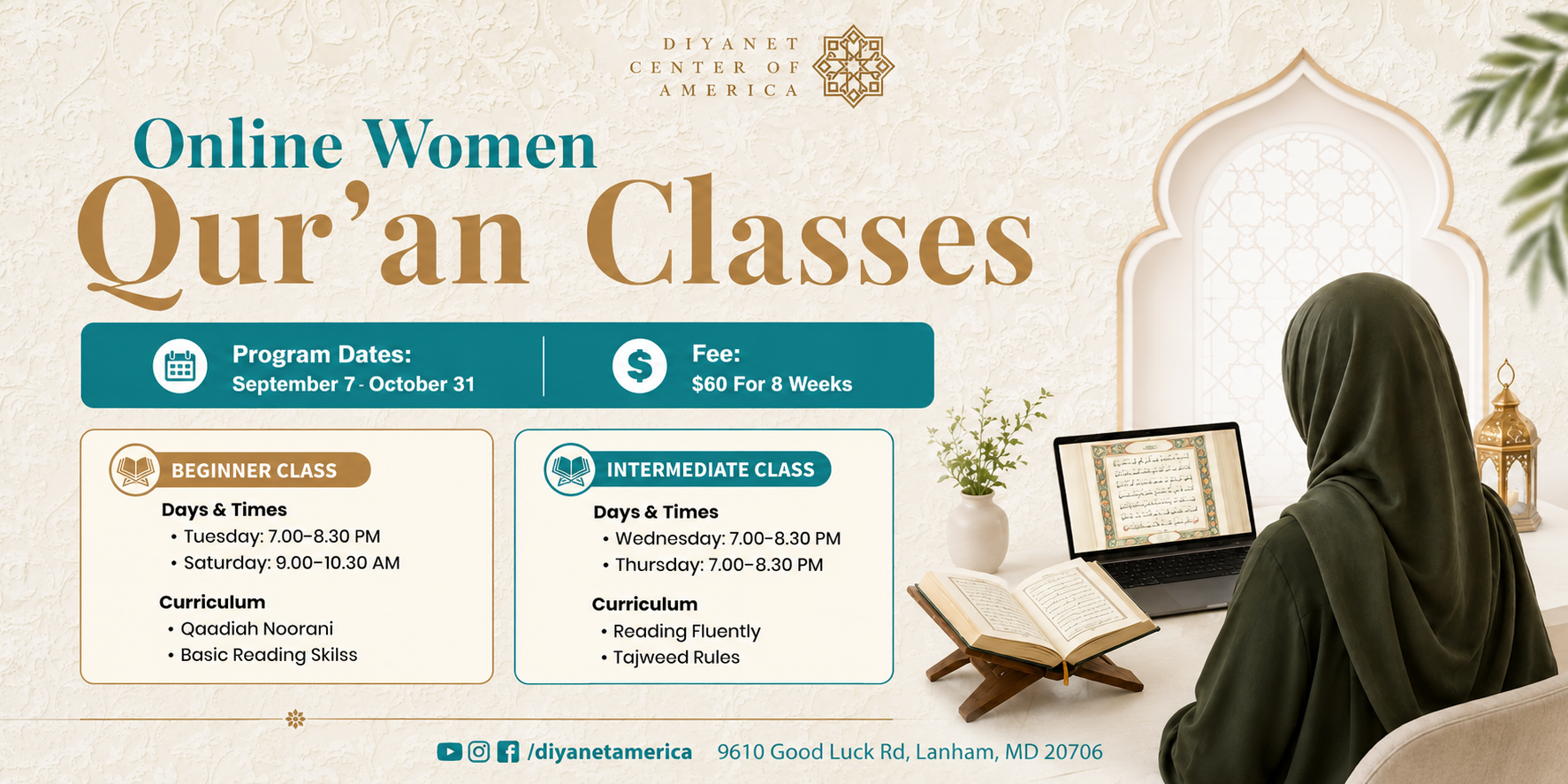 Online Women Qur'an Classes Flyer