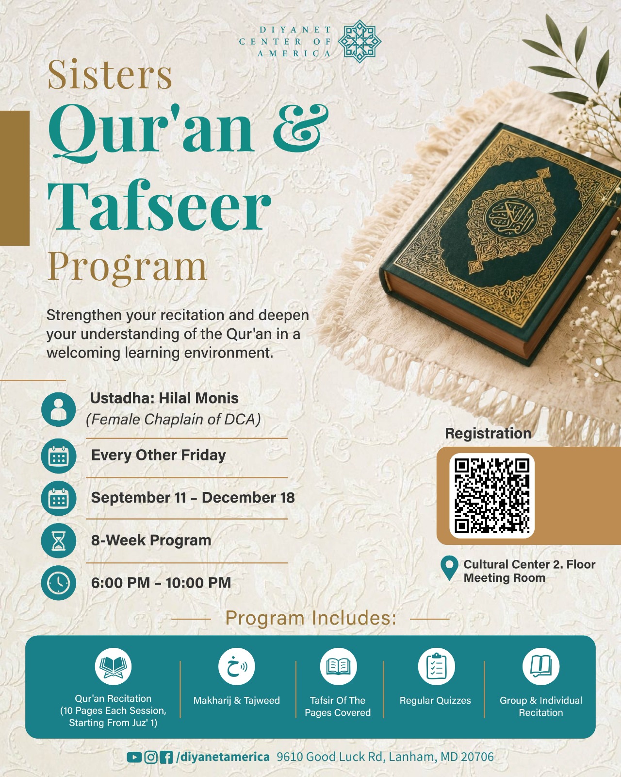 Sisters Qur'an & Tafsir Program Flyer