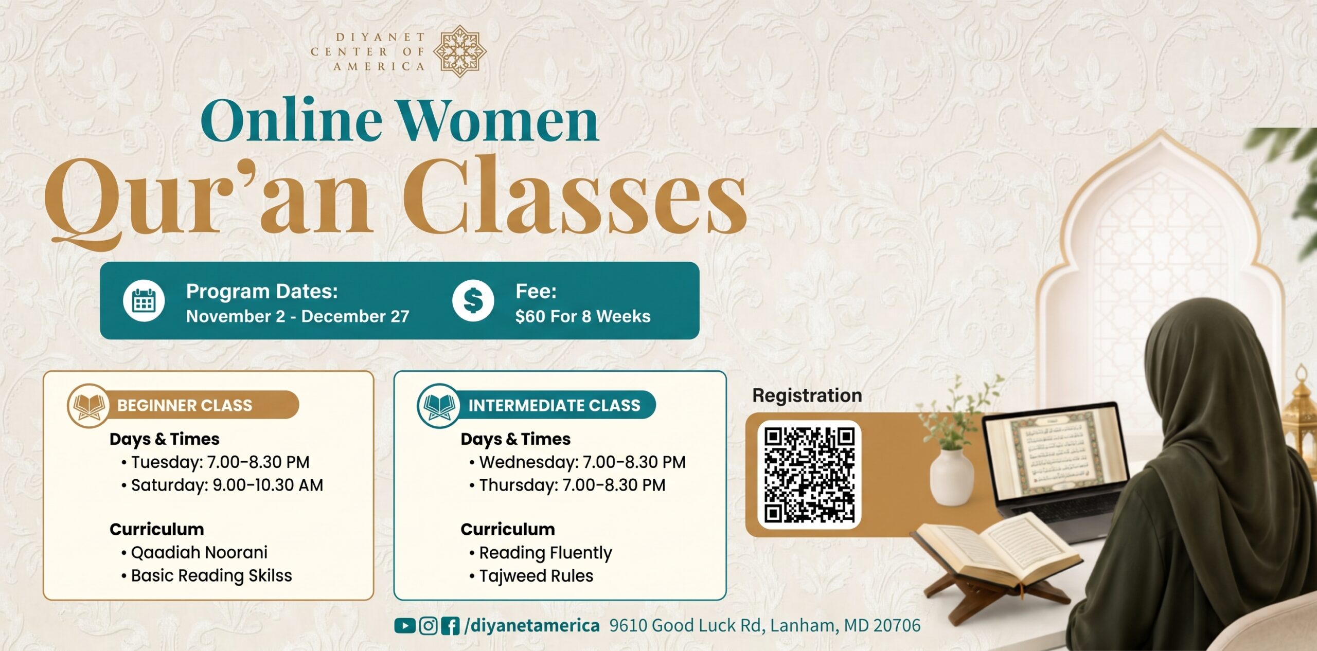 Online Women Qur'an Classes Flyer